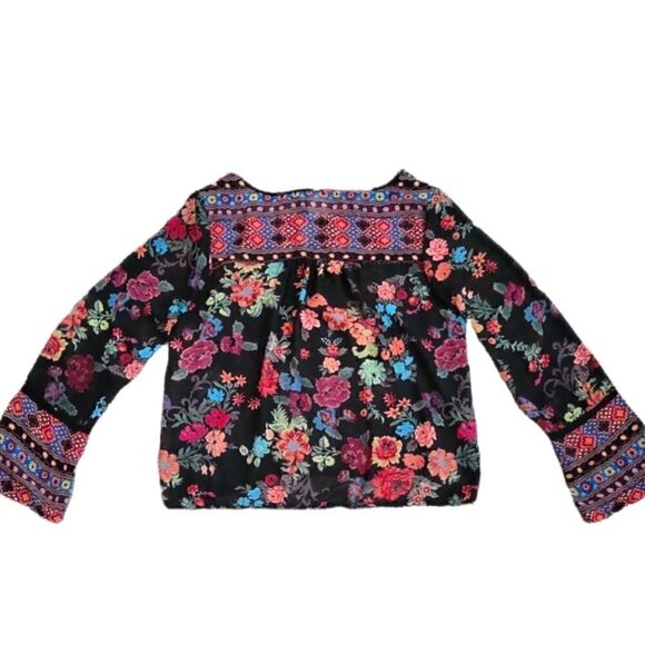 EC AMERICAN RAG SHEER FLORAL/SANTA FE PRINT BLOUSE THAT TIES ON THE NECK SZ.L - Picture 2 of 4